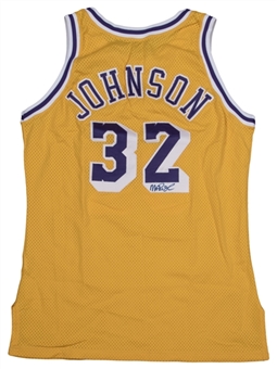 1990-91 Magic Johnson Game Used and Signed Los Angeles Lakers Home Jersey (Beckett)